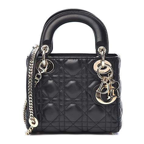 black mini dior|CHRISTIAN DIOR Lambskin Cannage Mini Miss Dior Bag Black.